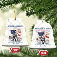 Custom Name Descendant of a Patriot USA 250 Years of Freedom Personalized Ceramic Ornament 1776-2026 Revolutionary War Heritage