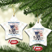 Custom Name Descendant of a Patriot USA 250 Years of Freedom Personalized Ceramic Ornament 1776-2026 Revolutionary War Heritage