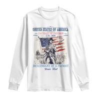 Custom Name Descendant of a Patriot USA 250 Years of Freedom Personalized Long Sleeve Shirt 1776-2026 Revolutionary War Heritage