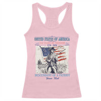 Custom Name Descendant of a Patriot USA 250 Years of Freedom Personalized Racerback Tank Top 1776-2026 Revolutionary War Heritage