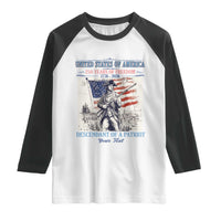 Custom Name Descendant of a Patriot USA 250 Years of Freedom Personalized Raglan Shirt 1776-2026 Revolutionary War Heritage