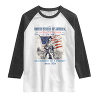 Custom Name Descendant of a Patriot USA 250 Years of Freedom Personalized Raglan Shirt 1776-2026 Revolutionary War Heritage