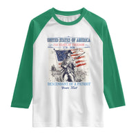 Custom Name Descendant of a Patriot USA 250 Years of Freedom Personalized Raglan Shirt 1776-2026 Revolutionary War Heritage