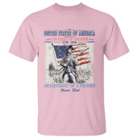 Custom Name Descendant of a Patriot USA 250 Years of Freedom Personalized T Shirt 1776-2026 Revolutionary War Heritage