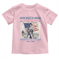 Custom Name Descendant of a Patriot USA 250 Years of Freedom Personalized Toddler T Shirt 1776-2026 Revolutionary War Heritage