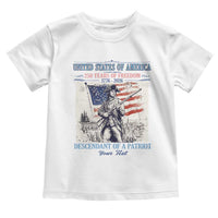 Custom Name Descendant of a Patriot USA 250 Years of Freedom Personalized Toddler T Shirt 1776-2026 Revolutionary War Heritage