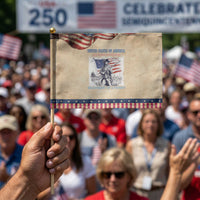 Custom Name Descendant of a Patriot USA 250 Years of Freedom Personalized Patriotic Handheld Flag 1776-2026 Revolutionary War Heritage