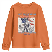Custom Name Descendant of a Patriot USA 250 Years of Freedom Personalized Youth Sweatshirt 1776-2026 Revolutionary War Heritage