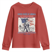 Custom Name Descendant of a Patriot USA 250 Years of Freedom Personalized Youth Sweatshirt 1776-2026 Revolutionary War Heritage