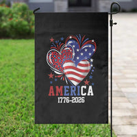 America 1776-2026 Patriotic Hearts Garden Flag Semiquincentennial 250th Anniversary Red White Blue Stars and Stripes