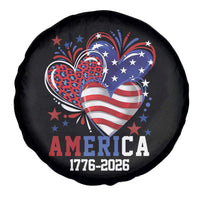 America 1776-2026 Patriotic Hearts Spare Tire Cover Semiquincentennial 250th Anniversary Red White Blue Stars and Stripes