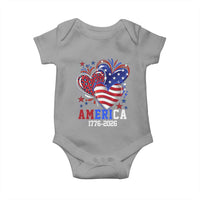 America 1776-2026 Patriotic Hearts Baby Onesie Semiquincentennial 250th Anniversary Red White Blue Stars and Stripes