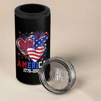 America 1776-2026 Patriotic Hearts 4 in 1 Can Cooler Tumbler Semiquincentennial 250th Anniversary Red White Blue Stars and Stripes