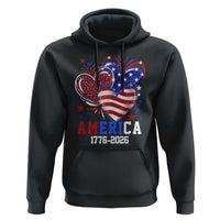 America 1776-2026 Patriotic Hearts Hoodie Semiquincentennial 250th Anniversary Red White Blue Stars and Stripes