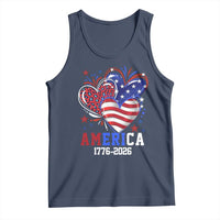America 1776-2026 Patriotic Hearts Tank Top Semiquincentennial 250th Anniversary Red White Blue Stars and Stripes