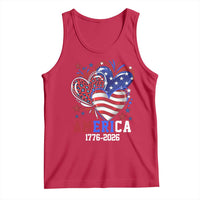 America 1776-2026 Patriotic Hearts Tank Top Semiquincentennial 250th Anniversary Red White Blue Stars and Stripes