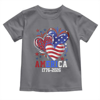 America 1776-2026 Patriotic Hearts Toddler T Shirt Semiquincentennial 250th Anniversary Red White Blue Stars and Stripes