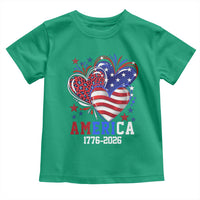 America 1776-2026 Patriotic Hearts Toddler T Shirt Semiquincentennial 250th Anniversary Red White Blue Stars and Stripes
