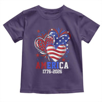 America 1776-2026 Patriotic Hearts Toddler T Shirt Semiquincentennial 250th Anniversary Red White Blue Stars and Stripes