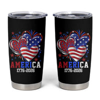America 1776-2026 Patriotic Hearts Tumbler Cup Semiquincentennial 250th Anniversary Red White Blue Stars and Stripes