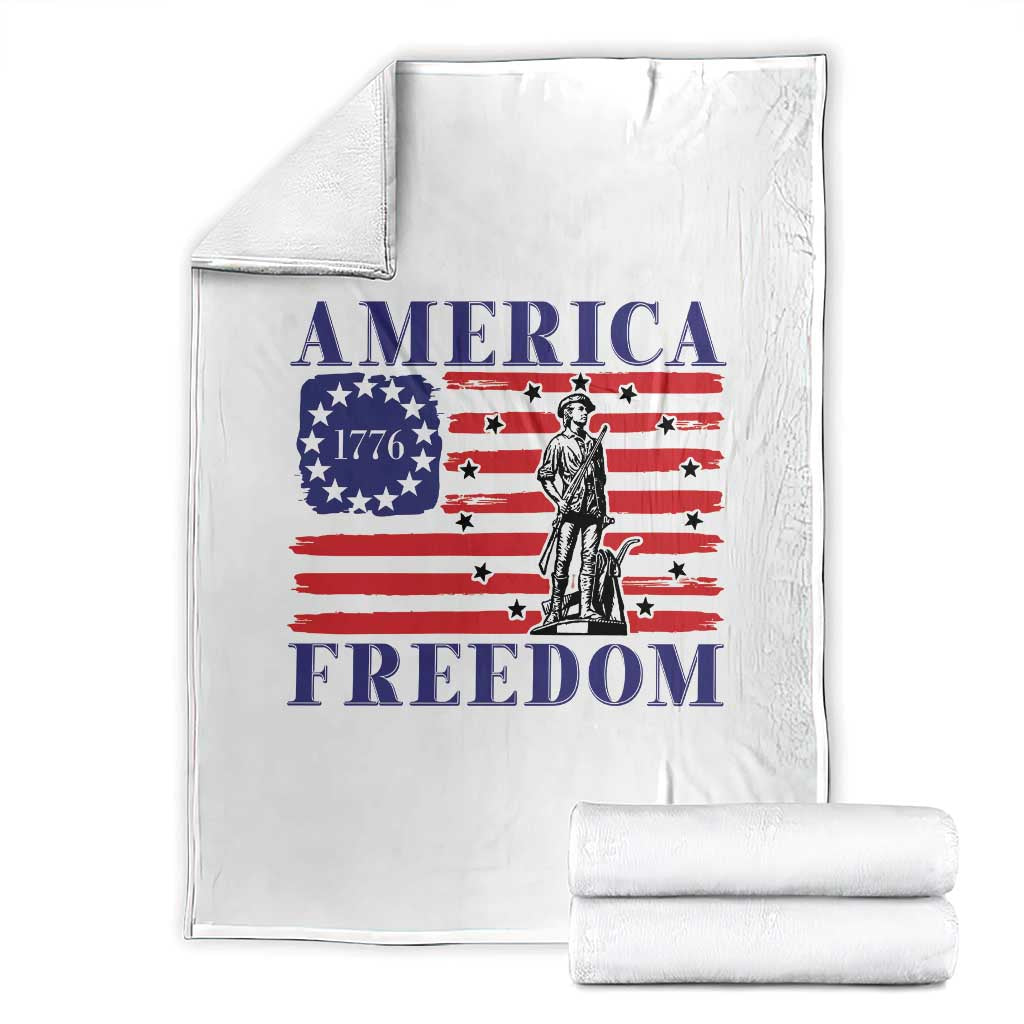 America Freedom 1776 Revolutionary War Throw Blanket Minuteman Betsy Ross Flag Patriotic History