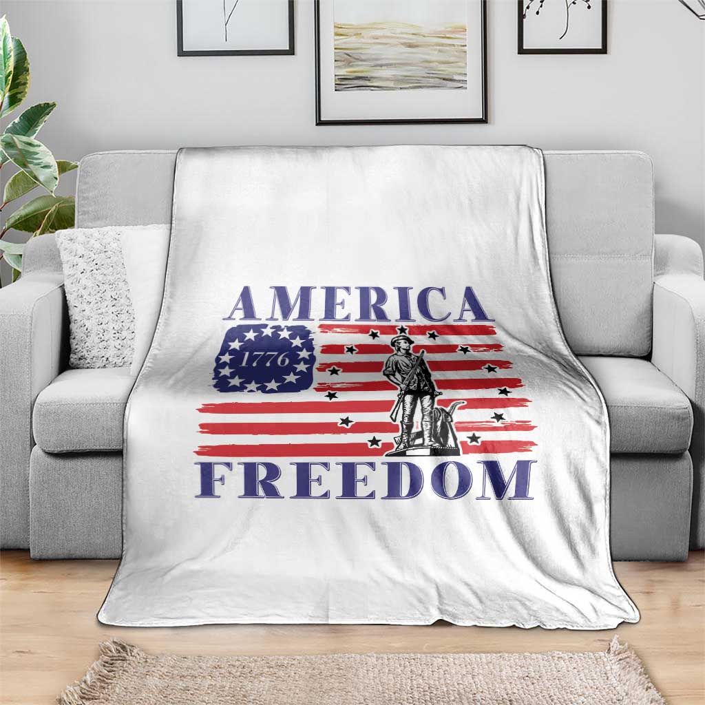 America Freedom 1776 Revolutionary War Throw Blanket Minuteman Betsy Ross Flag Patriotic History