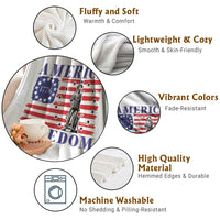 America Freedom 1776 Revolutionary War Throw Blanket Minuteman Betsy Ross Flag Patriotic History