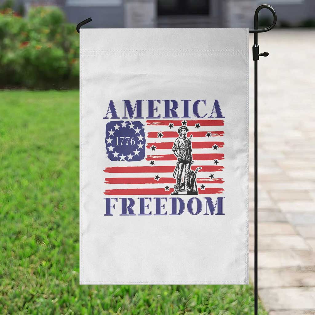 America Freedom 1776 Revolutionary War Garden Flag Minuteman Betsy Ross Flag Patriotic History
