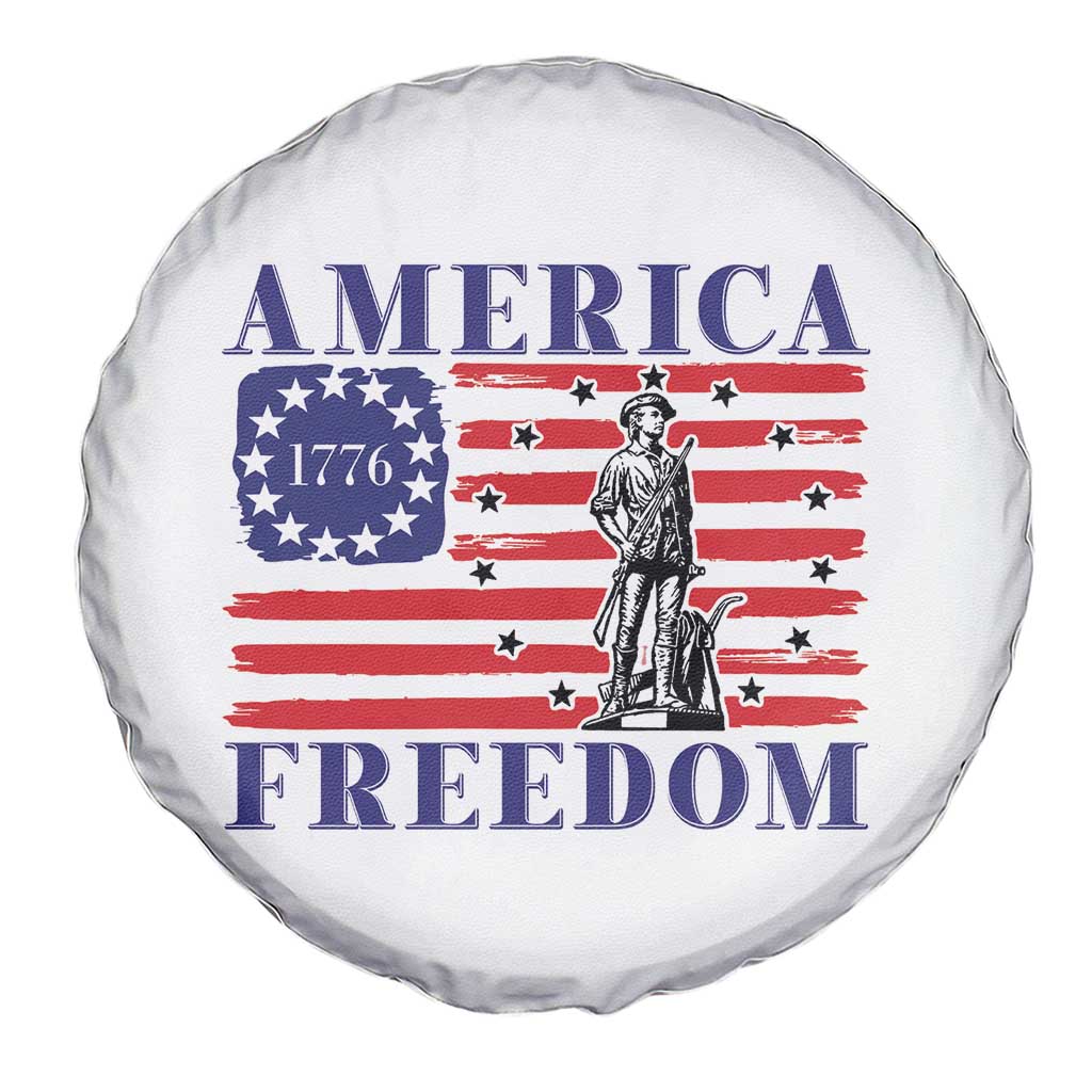 America Freedom 1776 Revolutionary War Spare Tire Cover Minuteman Betsy Ross Flag Patriotic History