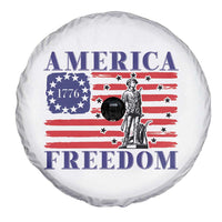 America Freedom 1776 Revolutionary War Spare Tire Cover Minuteman Betsy Ross Flag Patriotic History