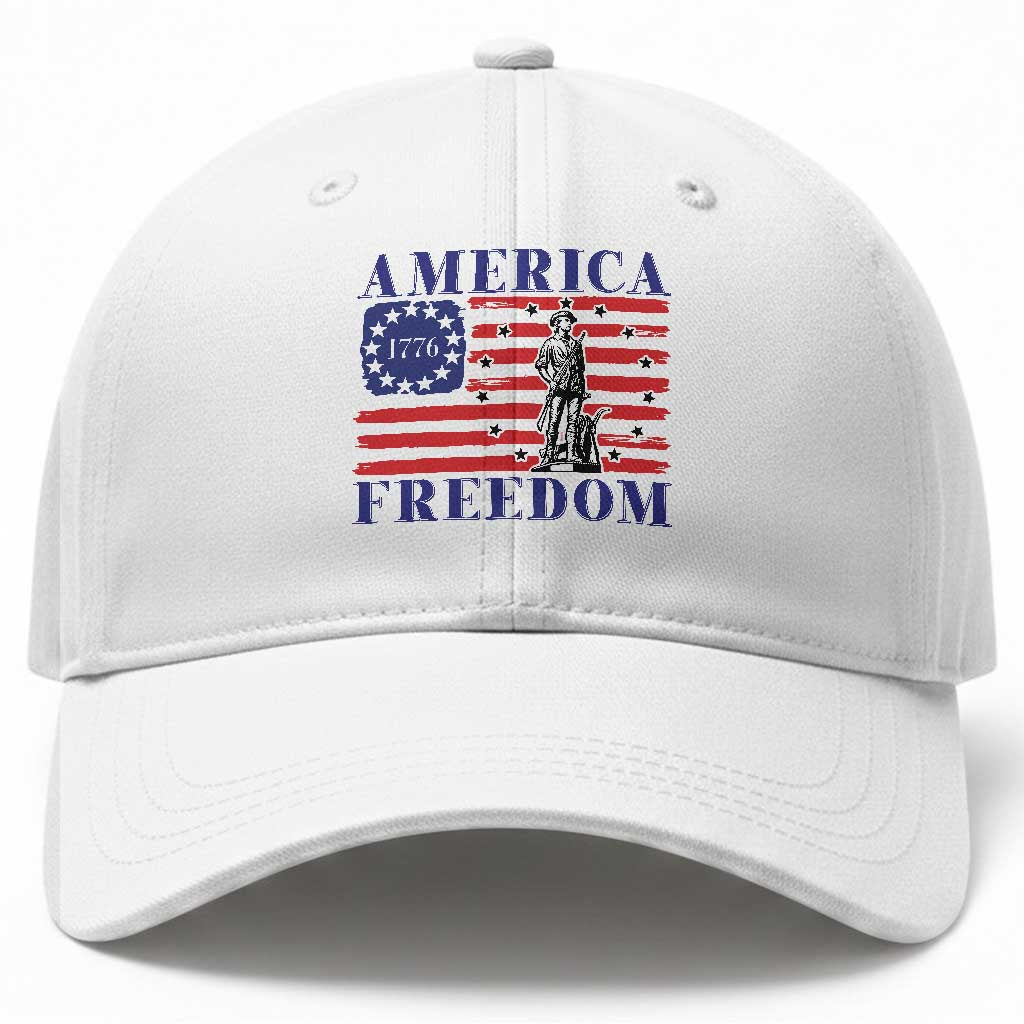 America Freedom 1776 Revolutionary War Baseball Cap Minuteman Betsy Ross Flag Patriotic History