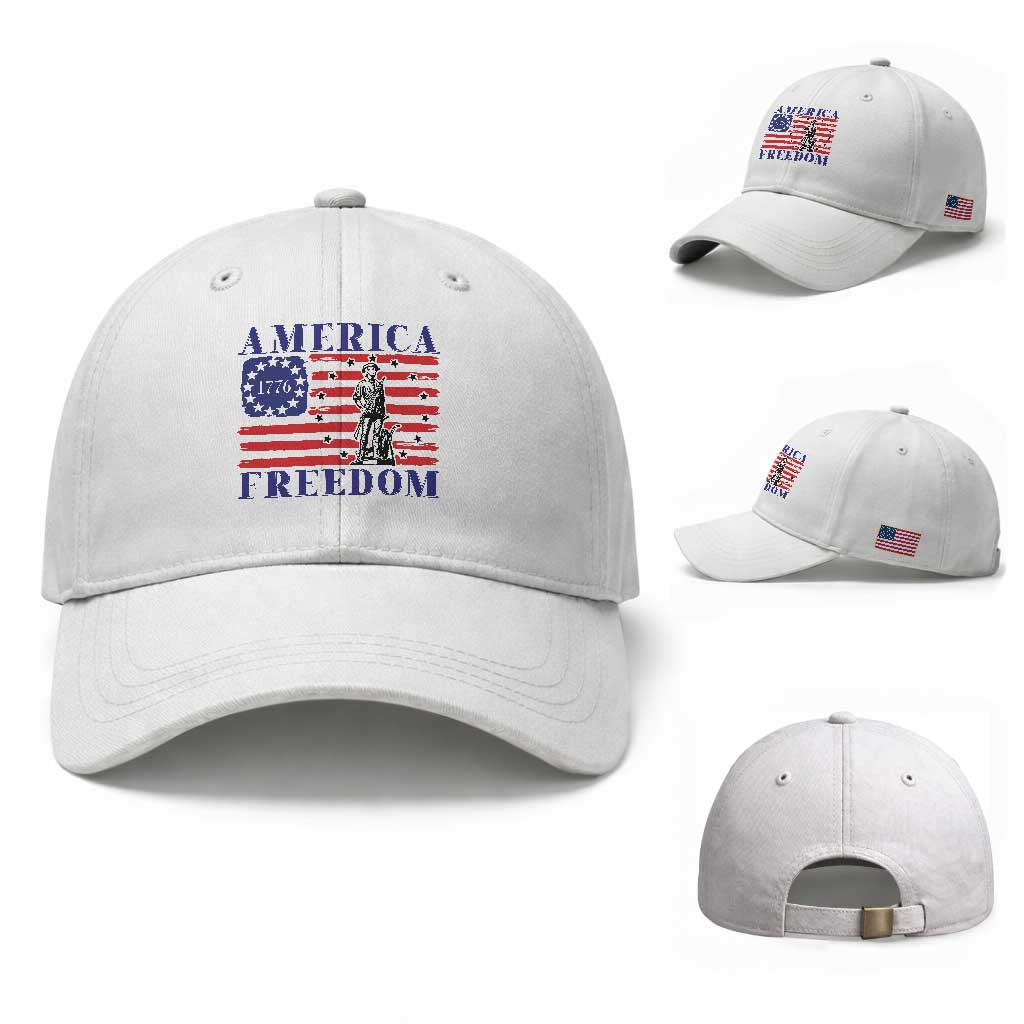 America Freedom 1776 Revolutionary War Baseball Cap Minuteman Betsy Ross Flag Patriotic History
