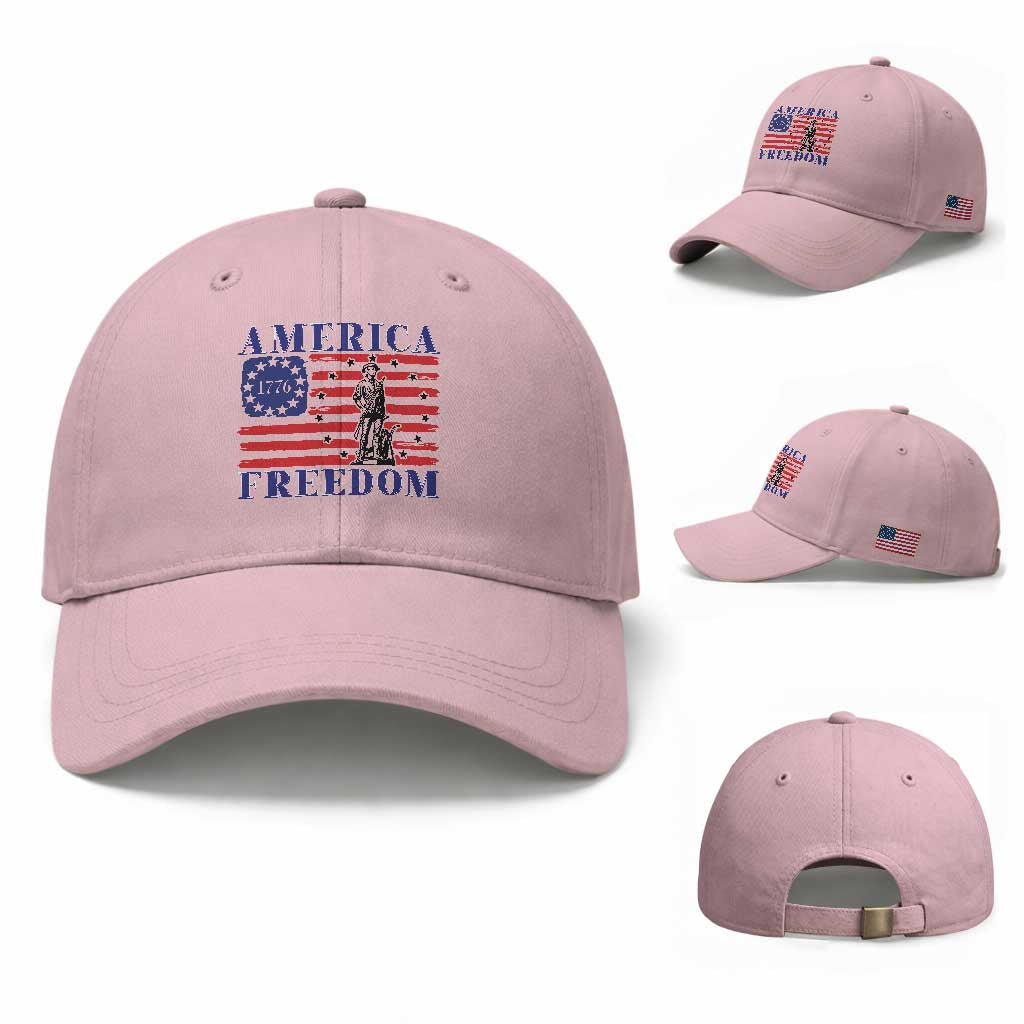 America Freedom 1776 Revolutionary War Baseball Cap Minuteman Betsy Ross Flag Patriotic History