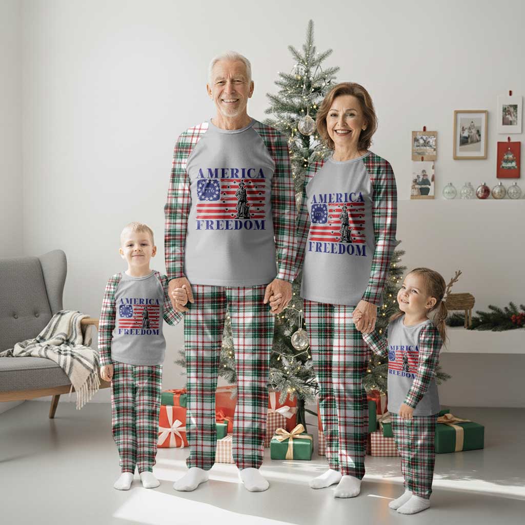 America Freedom 1776 Revolutionary War Plaid Pajama Set Minuteman Betsy Ross Flag Patriotic History
