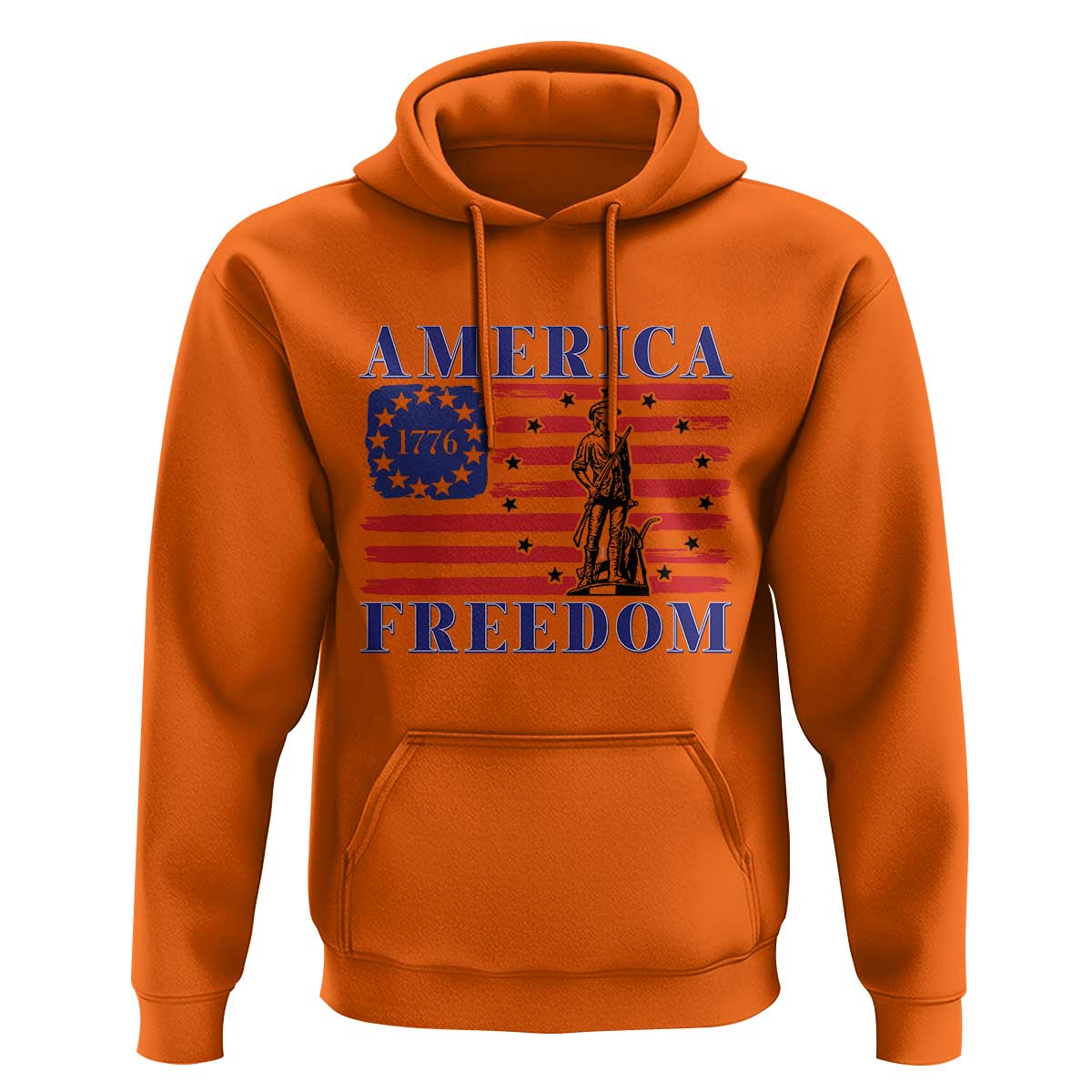 America Freedom 1776 Revolutionary War Hoodie Minuteman Betsy Ross Flag Patriotic History