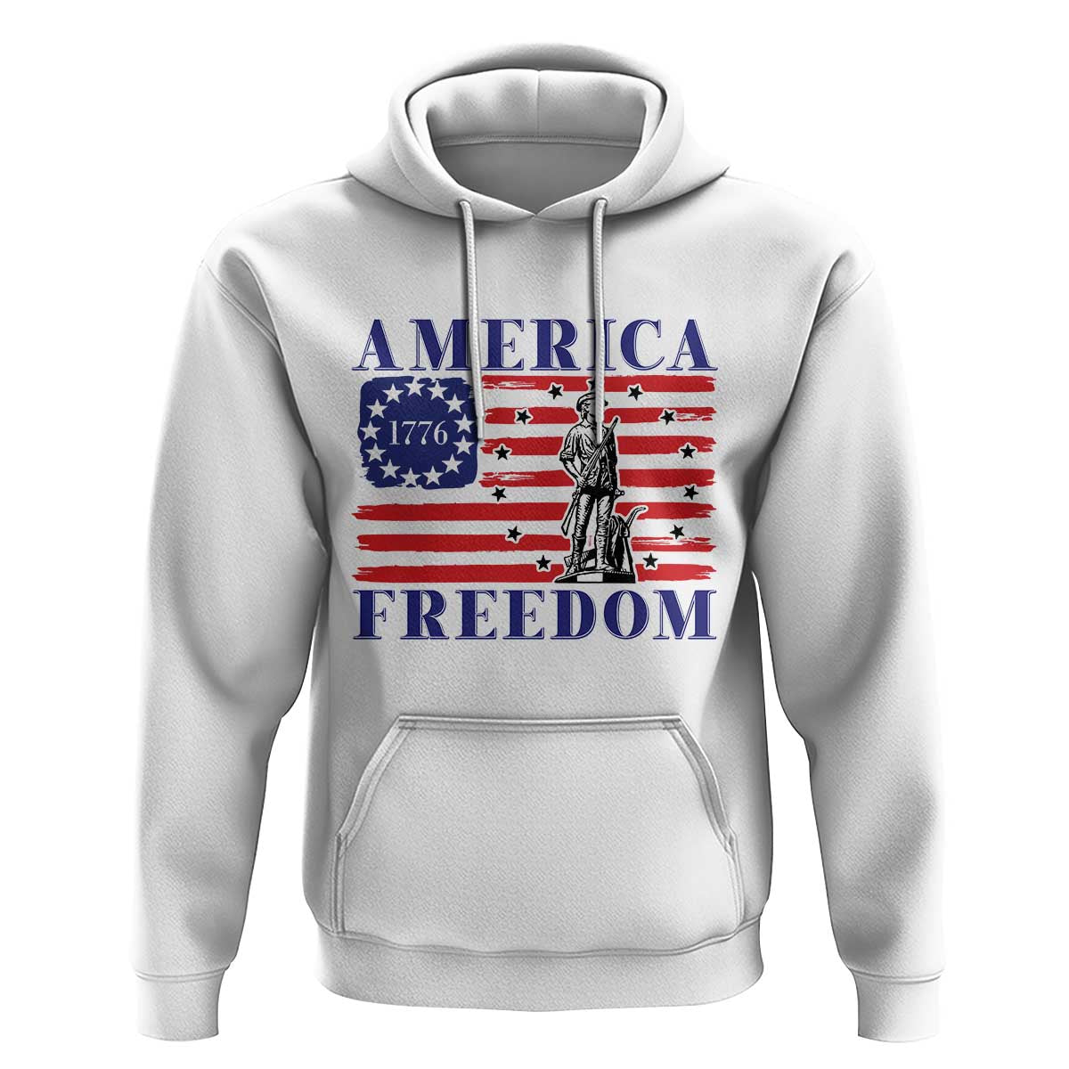 America Freedom 1776 Revolutionary War Hoodie Minuteman Betsy Ross Flag Patriotic History