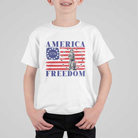 America Freedom 1776 Revolutionary War T Shirt For Kid Minuteman Betsy Ross Flag Patriotic History
