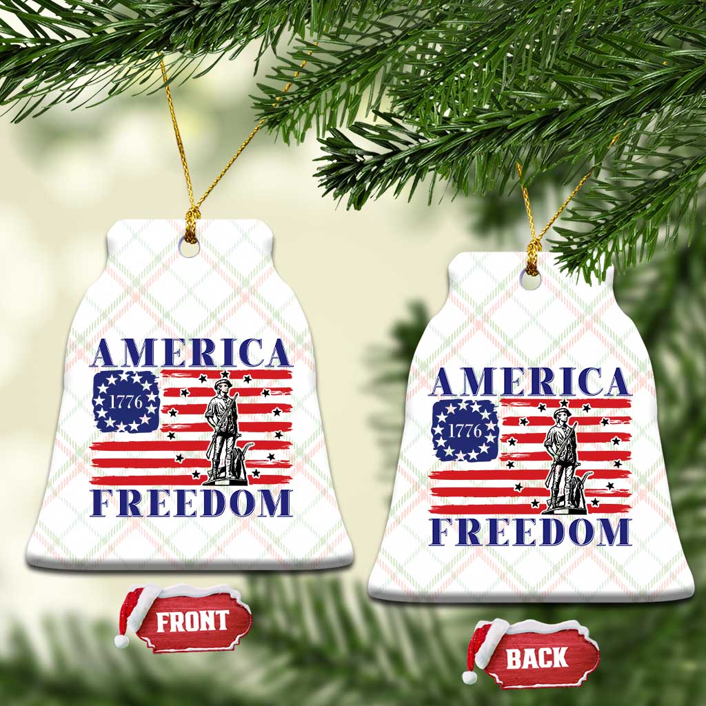 America Freedom 1776 Revolutionary War Ceramic Ornament Minuteman Betsy Ross Flag Patriotic History