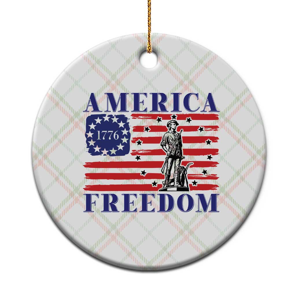 America Freedom 1776 Revolutionary War Ceramic Ornament Minuteman Betsy Ross Flag Patriotic History