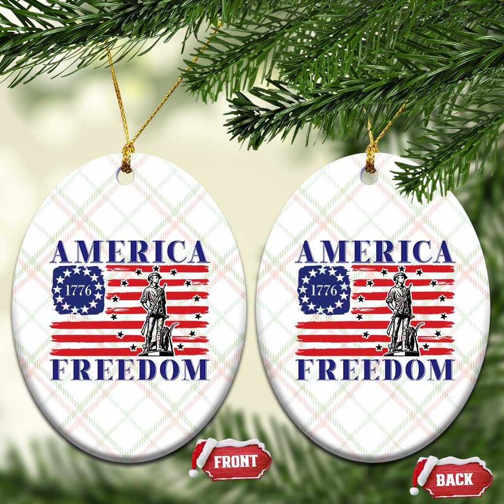 America Freedom 1776 Revolutionary War Ceramic Ornament Minuteman Betsy Ross Flag Patriotic History