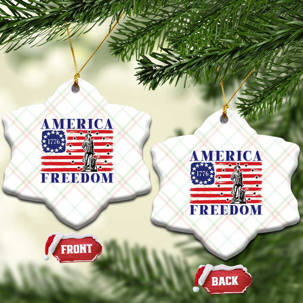 America Freedom 1776 Revolutionary War Ceramic Ornament Minuteman Betsy Ross Flag Patriotic History