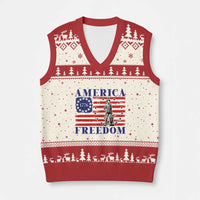 America Freedom 1776 Revolutionary War V-Neck Knit Sweater Vest Minuteman Betsy Ross Flag Patriotic History