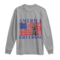 America Freedom 1776 Revolutionary War Long Sleeve Shirt Minuteman Betsy Ross Flag Patriotic History