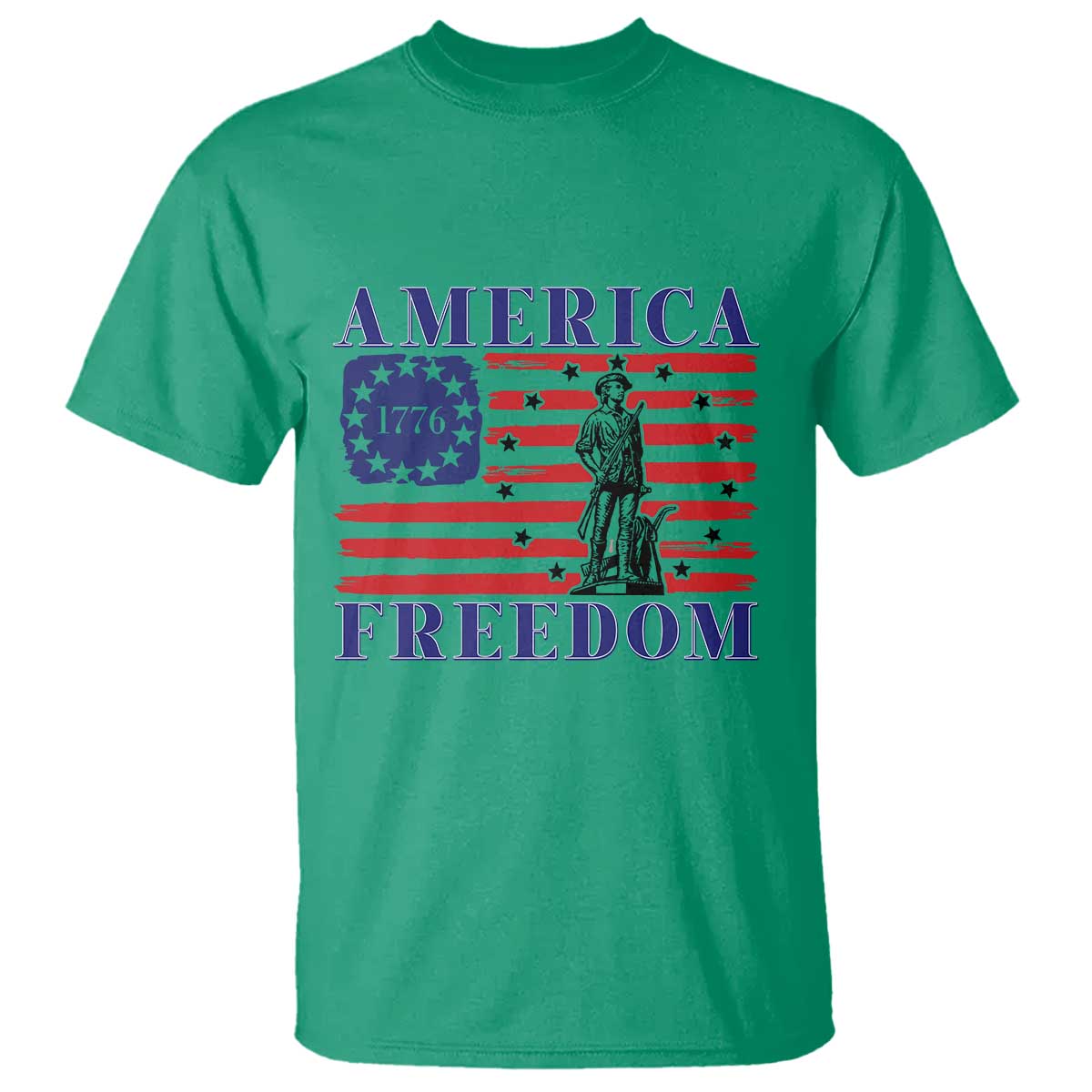 America Freedom 1776 Revolutionary War T Shirt Minuteman Betsy Ross Flag Patriotic History
