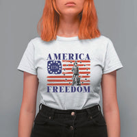 America Freedom 1776 Revolutionary War T Shirt For Women Minuteman Betsy Ross Flag Patriotic History