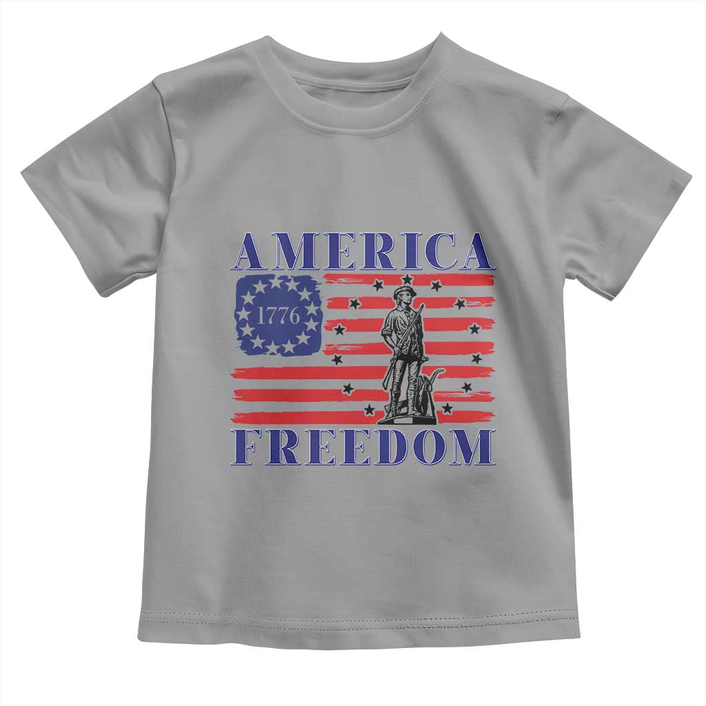 America Freedom 1776 Revolutionary War Toddler T Shirt Minuteman Betsy Ross Flag Patriotic History