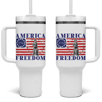 America Freedom 1776 Revolutionary War Tumbler With Handle Minuteman Betsy Ross Flag Patriotic History