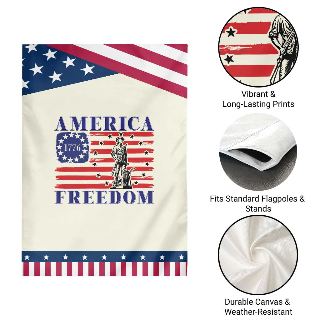 America Freedom 1776 Revolutionary War Patriotic Garden Flag Minuteman Betsy Ross Flag Patriotic History