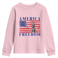 America Freedom 1776 Revolutionary War Youth Sweatshirt Minuteman Betsy Ross Flag Patriotic History