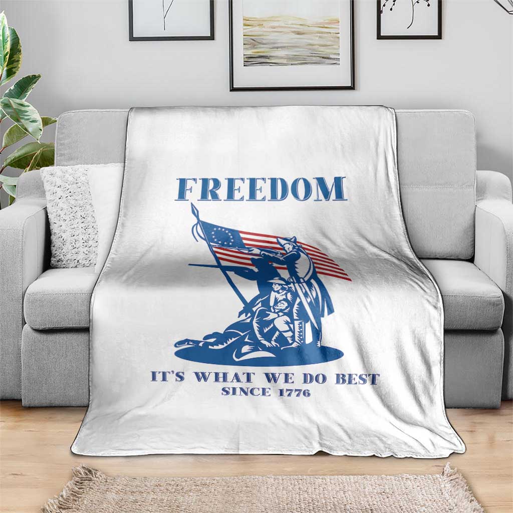 Freedom It’s What We Do Best Since 1776 Throw Blanket Revolutionary War Patriot Battle Scene